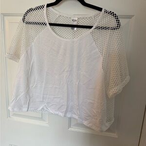 Victoria's Secret White Boxy Crop T-Shirt